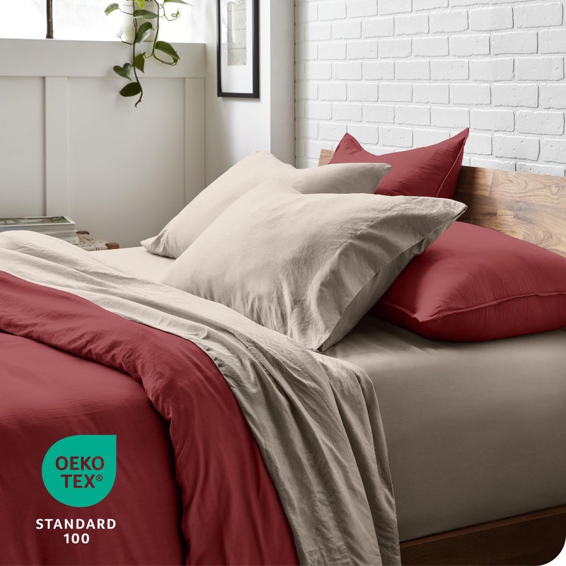 Bare Home King Sheet Set - Luxury 1800 Ultra-Soft Stonewashed Microfiber - Double Brushed - Deep Pockets - Easy Fit - Breathable Bedding - Sheet Sets & Pillowcases (King, Pebble Beach) - Image 5